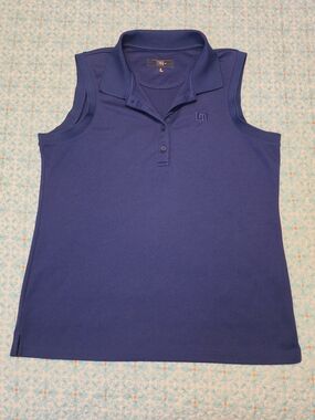 Loudmouth Women's Sleeveless Polo Tank in Deep Navy